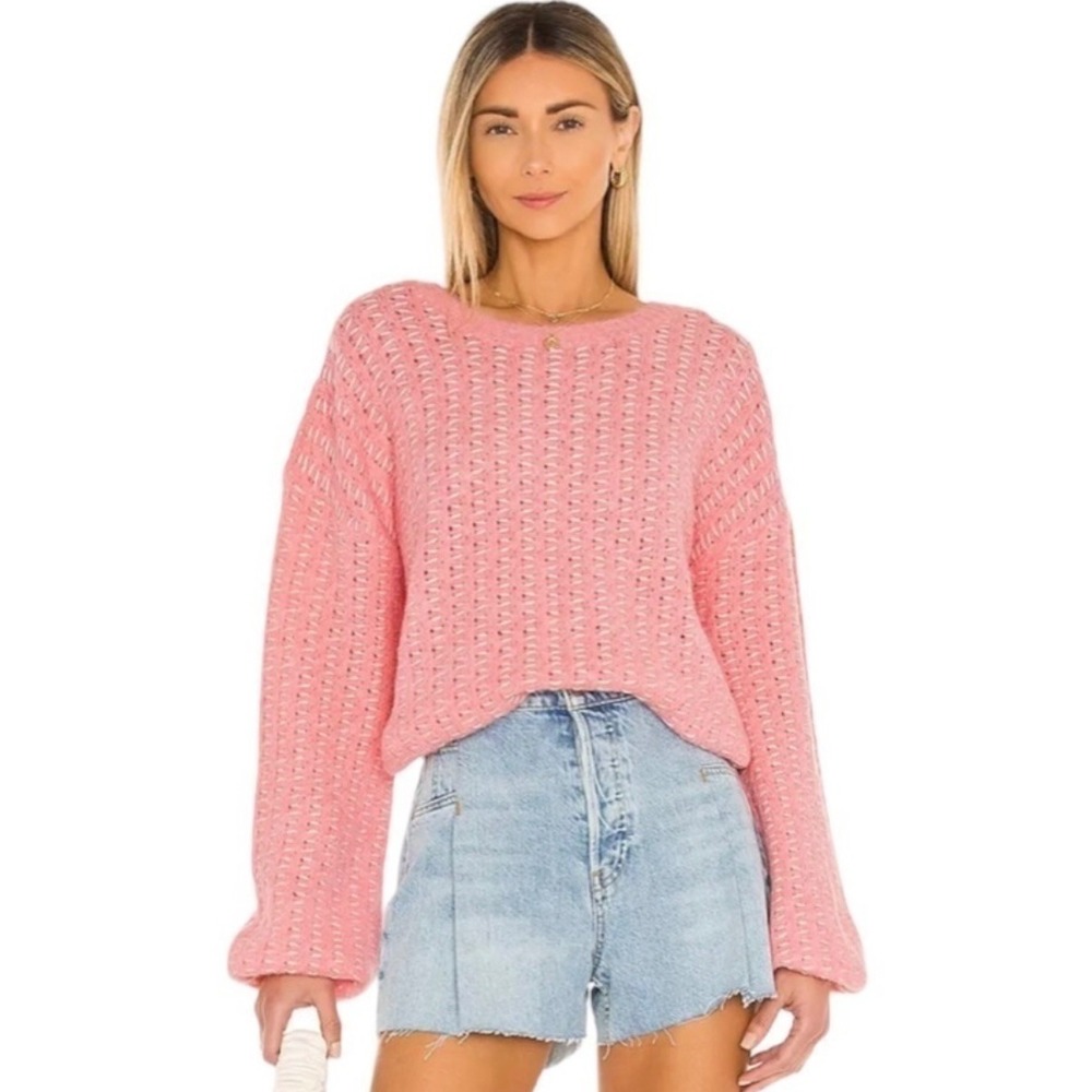 FOR LOVE and LEMONS‎ Dawn Hi Low Pullover in Pink Size Medium